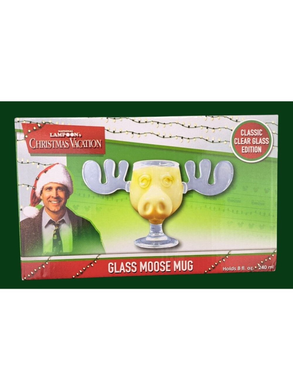 National Lampoon Christmas Vacation Glass Moose Mug Marty 8 Oz Clear Glass Clark